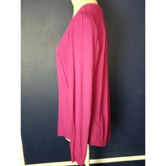 Banana Republic Raspberry Blouse Pleated Front Tunic Shirt Sz Small - Picture 3 of 6